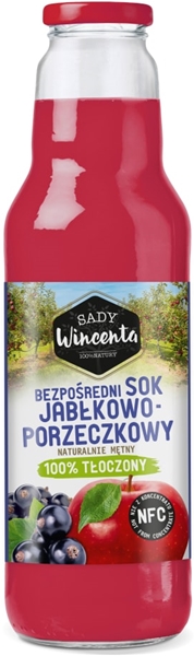 Sady Wincenta jugo de manzana y grosella 100% exprimido