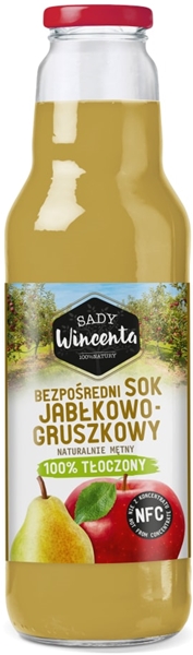 Sady Wincenta sok jabłkowo -  gruszkowy 100% tłoczony