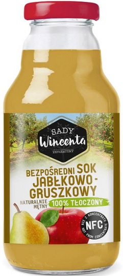 Sady Wincenta Яблочно-грушевый сок Естественно непрозрачный 100% прессованный