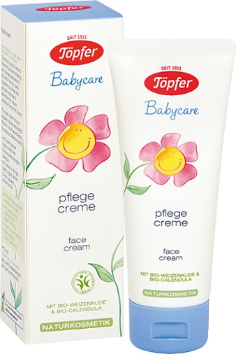 Topfer Pflege Creme Face Cream for babies with BIO wheat bran and BIO calendula