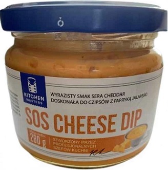 Kitchen Masters Cheese Dip Sos  Serowy wyrazisty smak sera cheddar, doskonały do  chipsów