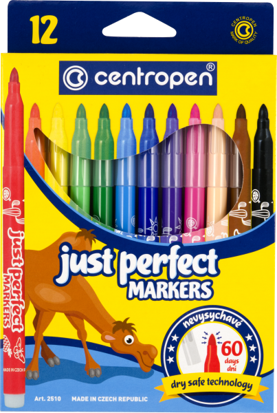 Centropen Non-drying felt-tip pens 12 colors Just Perfect 2510