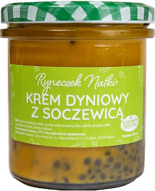 Ryneczek Natki sopa de crema de calabaza con lentejas