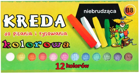 Mar-Bor Kreda kolorowa niebrudząca B8 12 kolorów