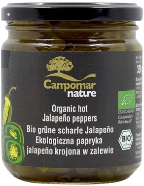 Campomar Nature Grüner Jalapeno-Pfeffer, geschnitten in BIO-Sole