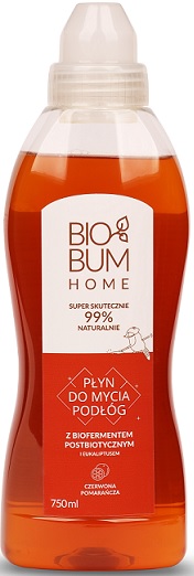 Biobum Home cleaning fluid for Floors with bioferment and eucalyptus, Red Orange