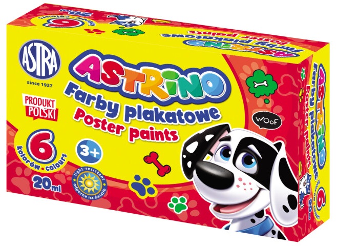 Astra Astrino Farby plakatowe 6 kolorów 20 ml