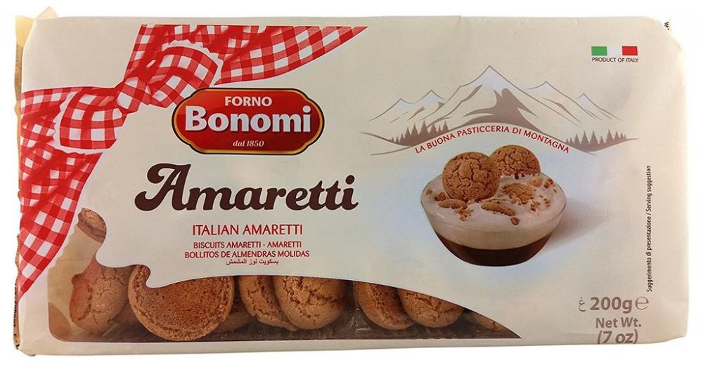 Forno Bonomi Amaretti Shortbread, sweet and bitter cookies with apricot kernels