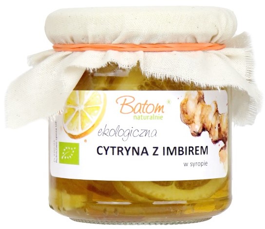 Batom Organic lemon with ginger in syrup