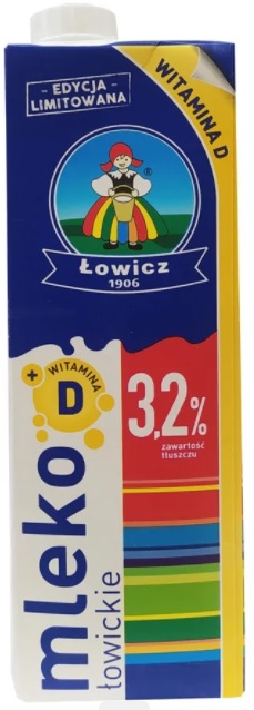 Łowicz milk 3.2% + vitamin D.