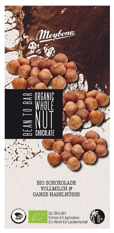 Meybona BIO milk chocolate with whole hazelnuts