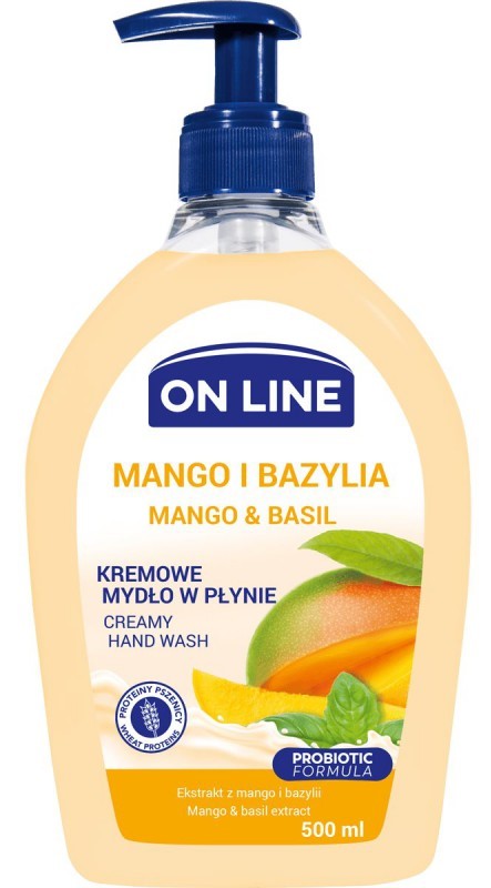 Jabón líquido cremoso On-Line con extractos de mango y albahaca