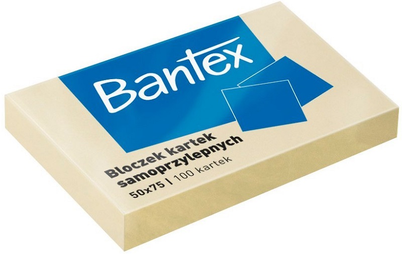 Bantex Karteczki samoprzylepne w bloczku 50x75 mm