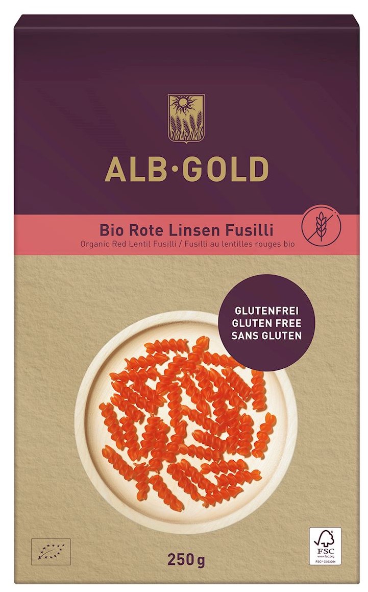 Alb-Gold makaron z soczewicy  czerwonej świderki BIO