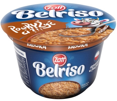 Zott Belriso milk dessert with fudge rice