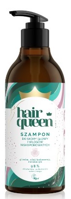 Hair Queen Shampoo für die Kopfhaut und Haare mit geringer Porosität