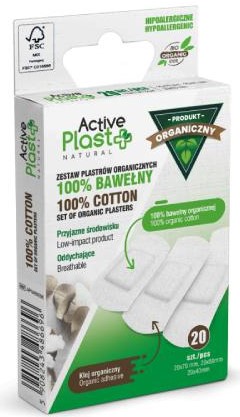 Органические перевязочные пластыри Active Plast 100% хлопок