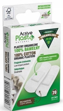 Active Plast plastry opatrunkowe  organiczne 100% bawełny
