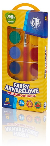 Astra Aquarellfarben, Durchmesser 23,5 mm, 12 Farben