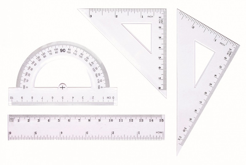 Tetis Zestaw geometryczny z linijką 15 cm