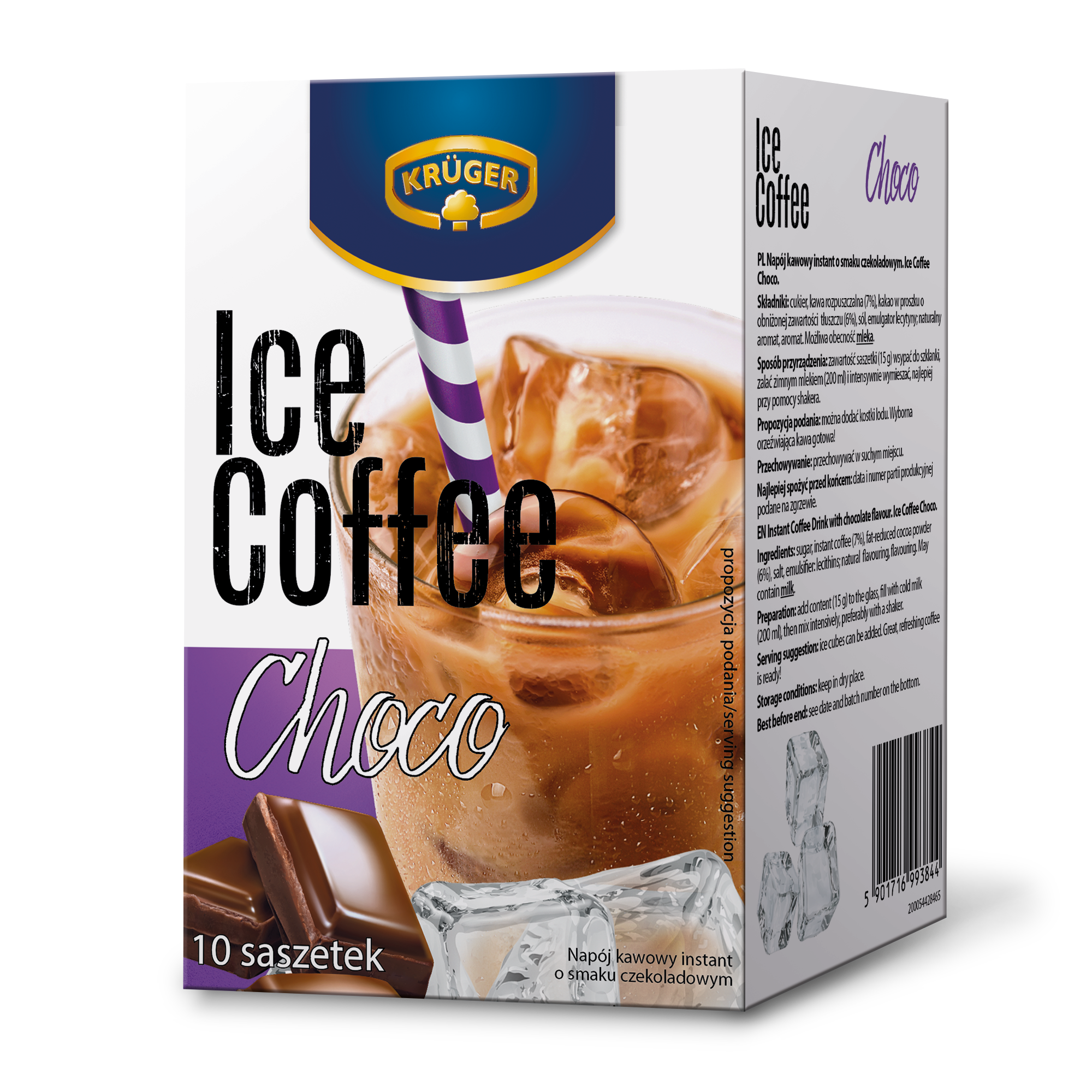 Krüger Ice Coffee Choco napój kawowy instant o smaku czekoladowym 10 saszetek
