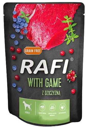 Rafi Complete food for adult dogs of all breeds with game