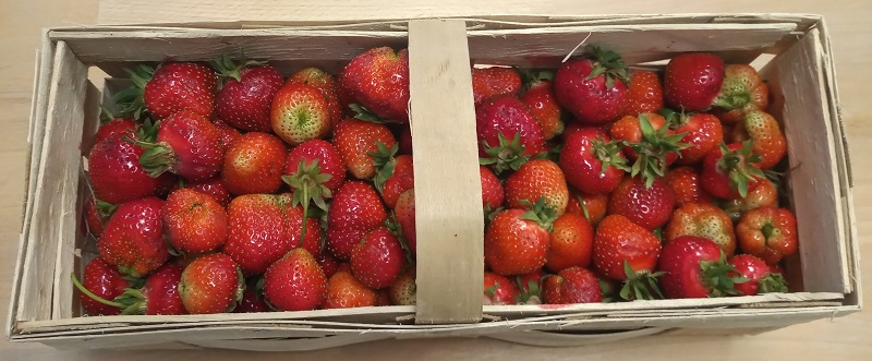 Polnische Erdbeeren im Baguette