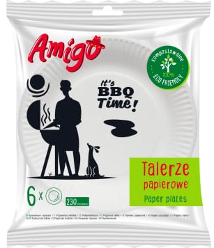 Amigo Talerze papierowe  kompostowalne