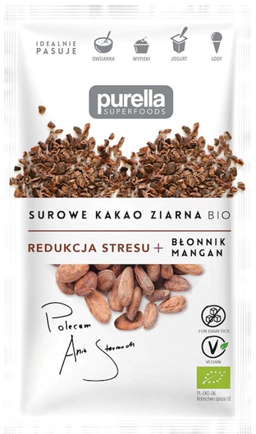 Purella Superfoods Surowe kakao  ziarna BIO