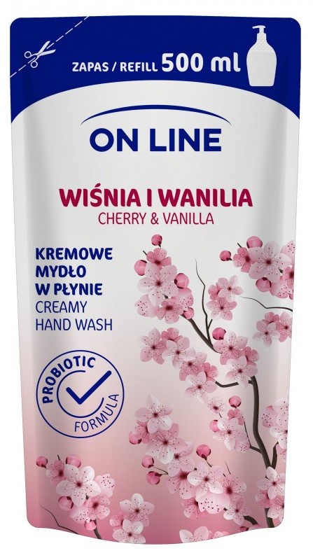 On Line Creamy cherry and vanilla liquid soap