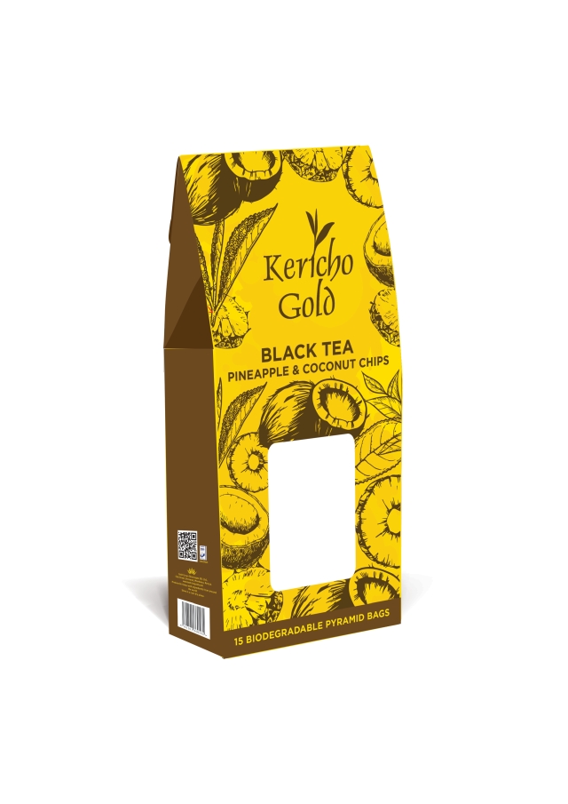 Черный чай Kericho Gold с ананасом и кокосом плюс фрукты | Коллекция эссенций