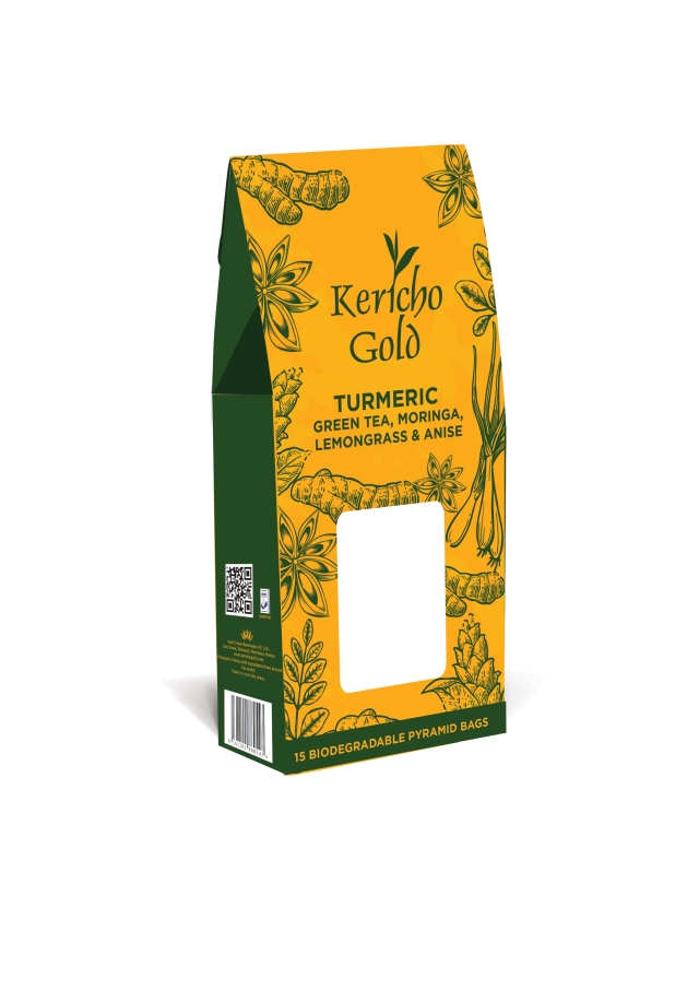 Kericho Gold Kurkuma, Moringa Grüntee mit Zusatzstoffen | Sammlung von Essenzen