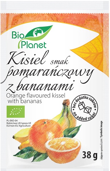 Bio Planet Kisiel o smaku  pomarańczowym z bananami BIO