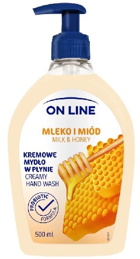 On Line  Kremowe mydło w płynie  mleko i miód