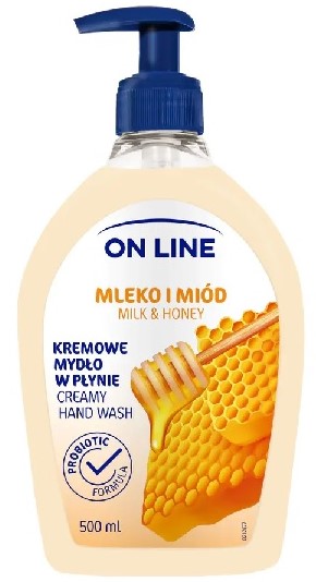 On Line Kremowe mydło w płynie mleko i miód