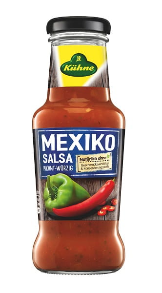 Kühne Mexiko Pikantny sos w stylu  meksykańskim z dodatkiem zielonej i czerwonej papryki