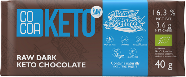 Cocoa Czekolada Keto z olejem MCT bez dodatku cukru BIO