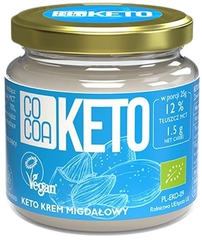 Crema de almendras Cocoa Keto con aceite MCT sin azúcar BIO añadido