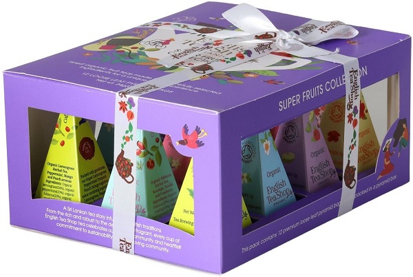 English Tea Shop Organic Sammlung von Früchtetees Pyramiden 6 Geschmacksrichtungen BIO 12x2g