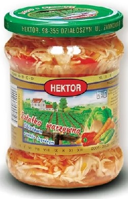 Ensalada de verduras Hektor para la cena.