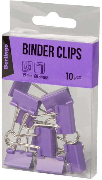 Berlingo paper clips 19mm 80 sheets 10 pcs. purple