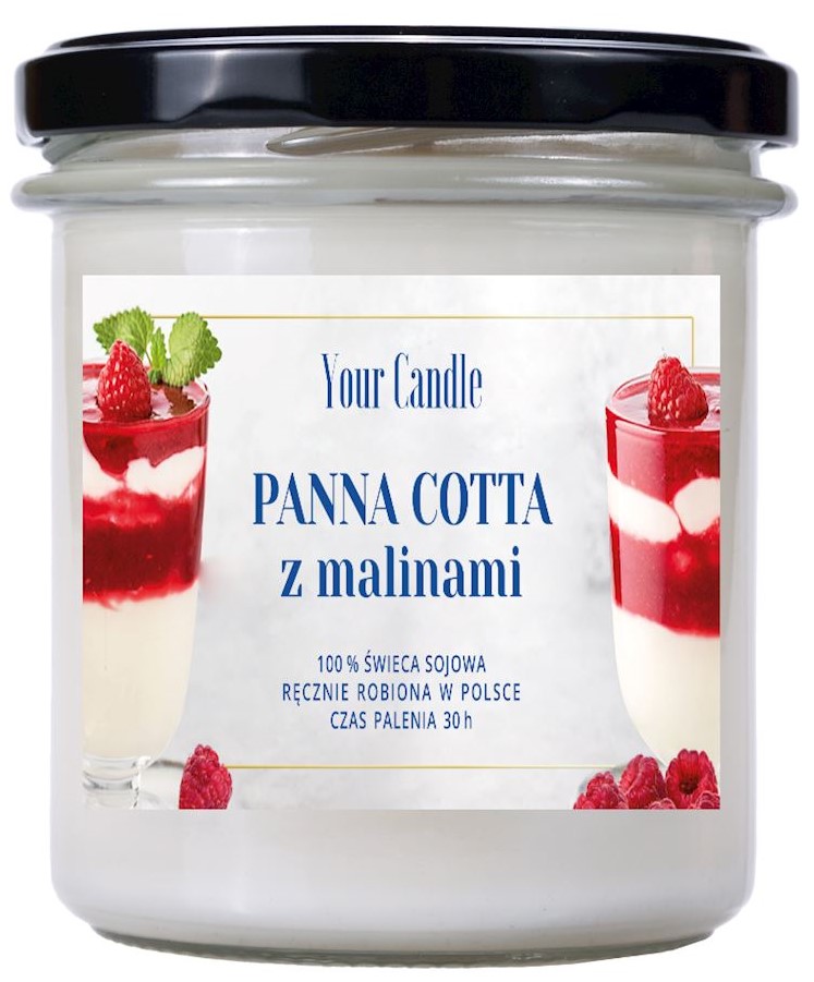 Your Candle Świeca sojowa panna cotta z malinami