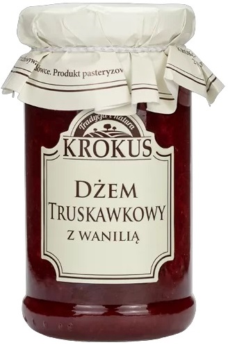 Krokus Dżem truskawkowy z wanilią o obniżonej zawartości cukru bezglutenowy