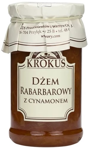 Krokus Dżem rabarbarowy z cynamonem o obniżonej zawartości cukru bezglutenowy