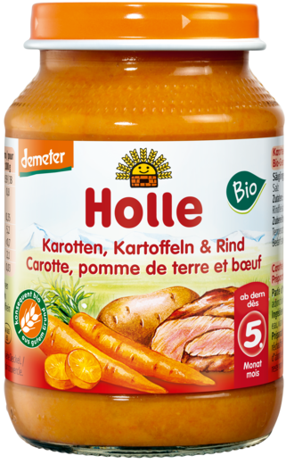 Holle Dinner Karotte - Kartoffel - Rind ohne Zuckerzusatz glutenfrei BIO