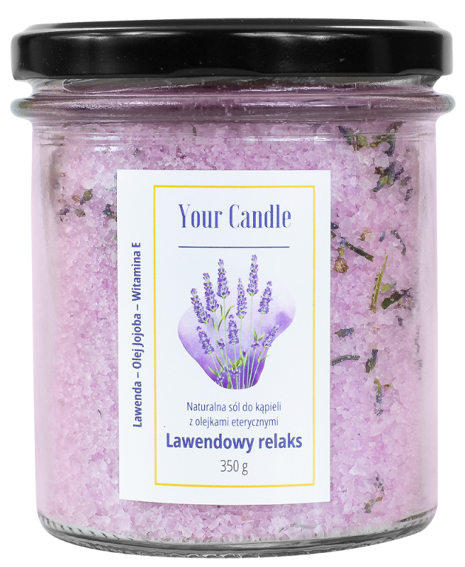 Your Candle Natürliches Badesalz mit ätherischen Ölen Lavendel Entspannung