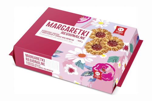 Cukry Nyskie Galletas Margaretki con relleno de frambuesa