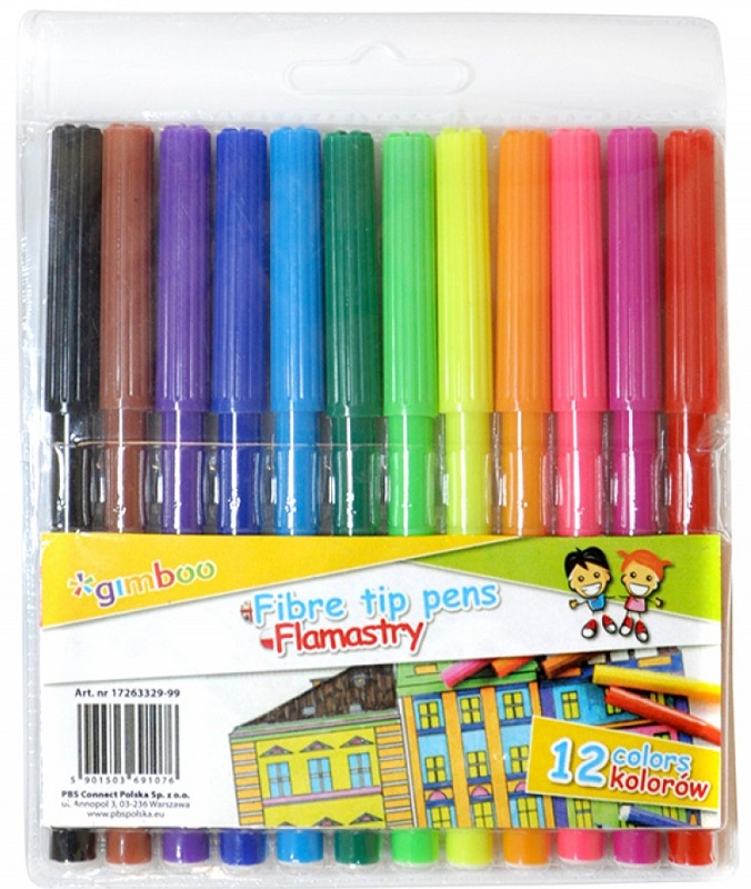 Gimboo Felt-tip pens 12 colors
