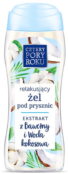 Cztery Pory Roku Relaksujący żel pod prysznic ekstrakt z bawełny i woda kokosowa