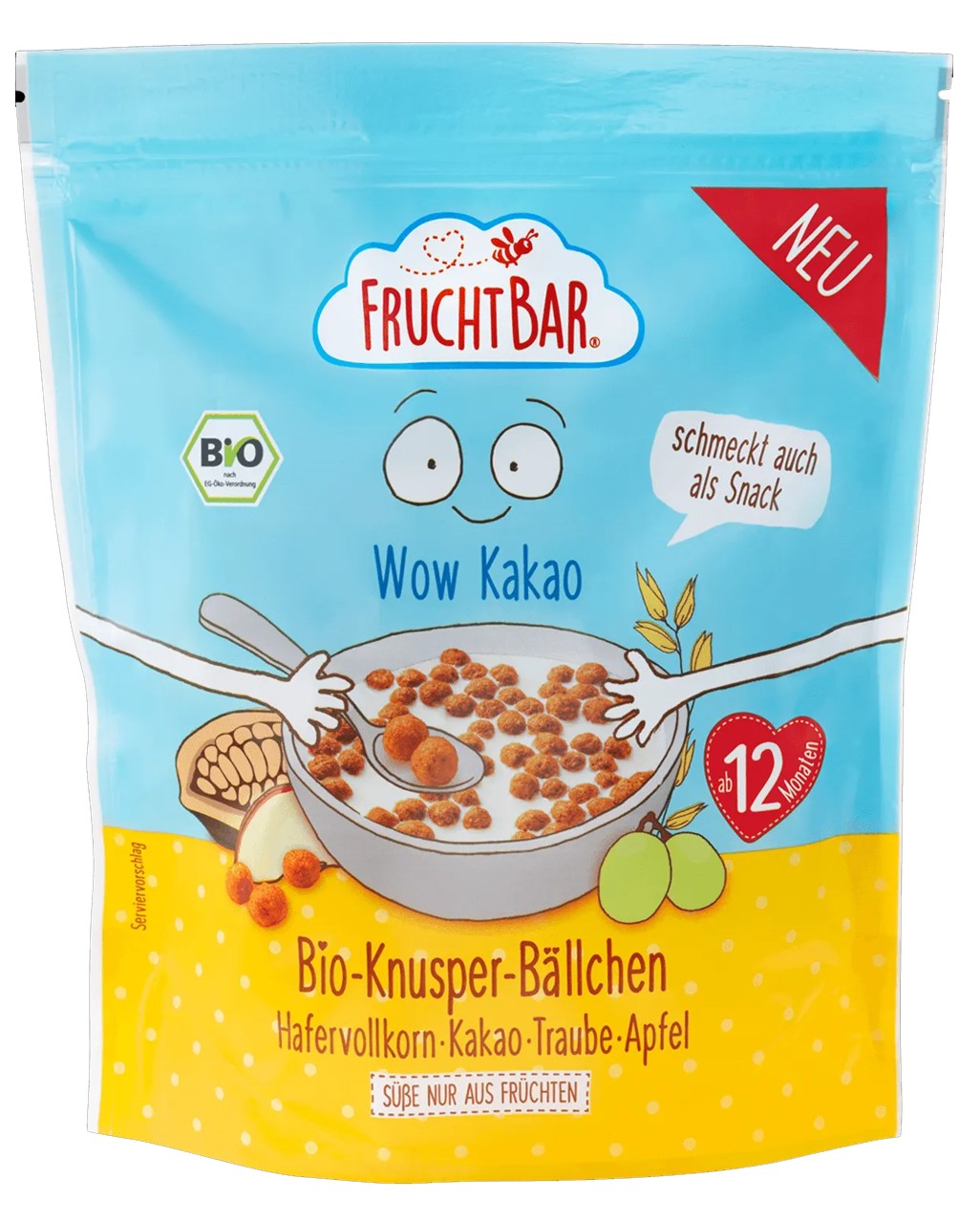 Fruchtbar Organic wholegrain cocoa oat breakfast crisps